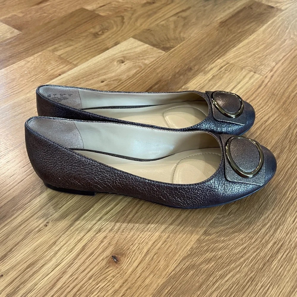 Naturalizer Metallic Bronze Geonna Women’s Ballet Flat Size 9
